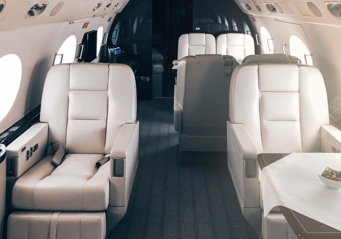 The Citation XLS Cabin in a different seating arrangement